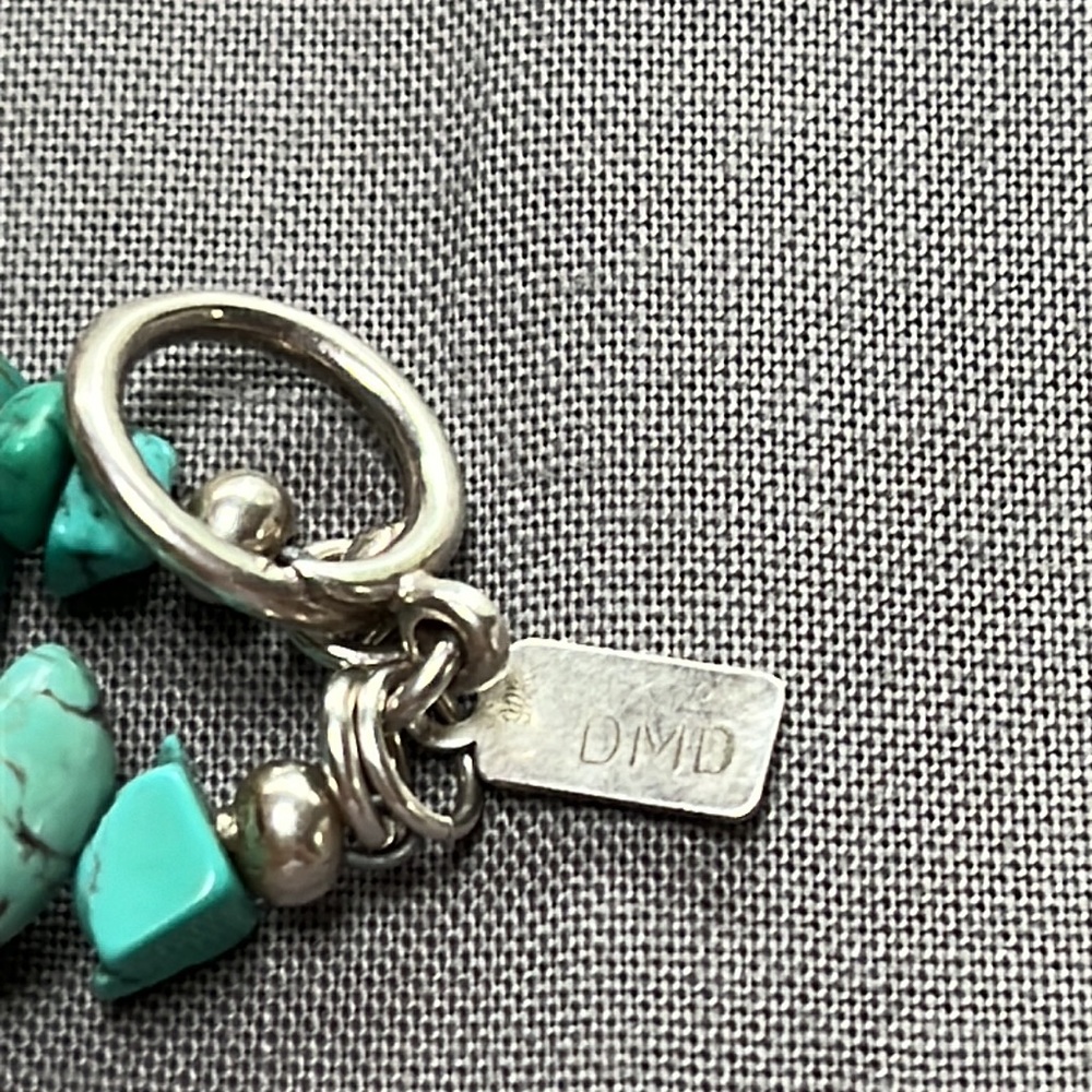 Gorgeous sterling turquoise double strand bracelet. Stamped 925 - Picture 4 of 5